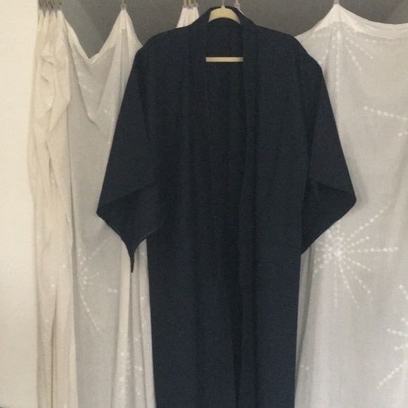 New Vintage Mens Japanese cotton KIMONO and HAORI navy - Picture 10 of 15